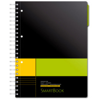 Тетрадь общая Smartbook желто-зеленая, А4, 120 листов, в линейку, на спирали, пластик